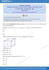 Đề KSCL Toán 12 sở GD&ĐT Ninh Bình lần 1 năm 2025